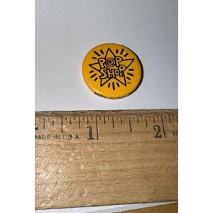 Keith Haring - Button Pin Can Badge - Pop Shop YELLOW - Art to the Streets Japan